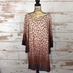 Dip-Dyed Floral Print Dress